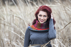 The Firelight Turtleneck Cowl Pattern from the Book Crochet Cowls by Sharon Silverman, Published by Stackpole Books. Photo ©2015 Daniel Shanken, All Rights Reserved.