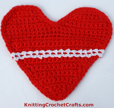 Decorate a Crocheted Heart Shape: Start by Embellishing With Lacy Trim
