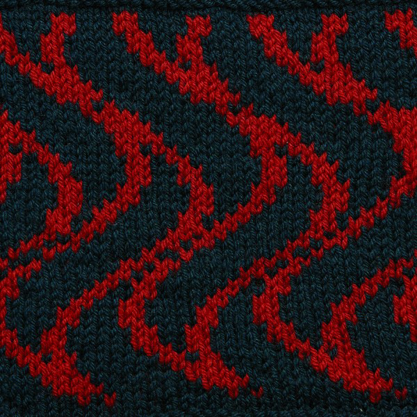Fire Stranded Colorwork Knitting Pattern by Andrea Rangel; This Design Is From the Book Called <em>Alterknit Stitch Dictionary</em>,  Published by Interweave Press