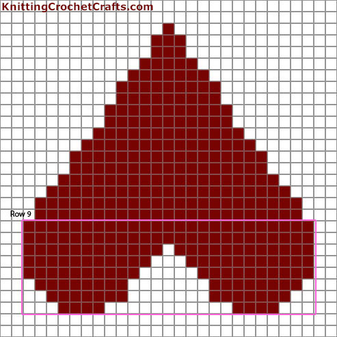 Chart for Crocheting a Heart Shape: Free Crochet Pattern