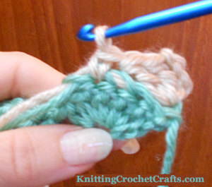Crochet Shell Stitch, Row 2 in Progress