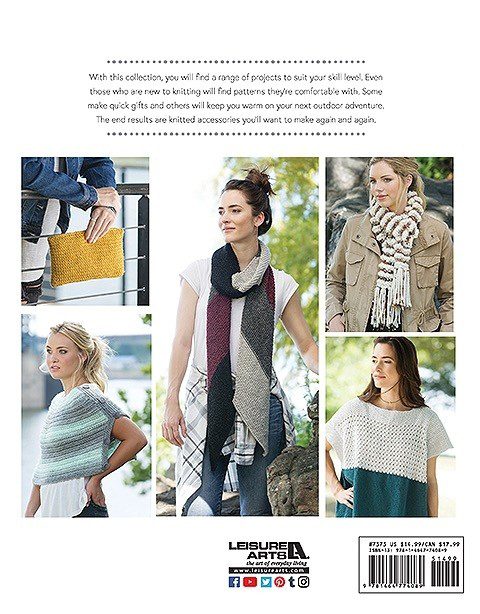 This photo shows you some of the knitting projects that are included in Casual Weekend Knits by Andi Javori, published by Leisure Arts