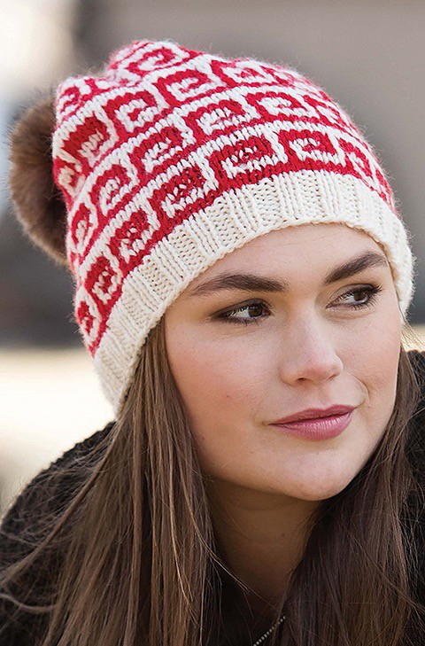 Mosaic Hat Knitting Pattern by Melissa Leapman from The Beginner's Guide to Mosaic Knitting, published by Leisure Arts