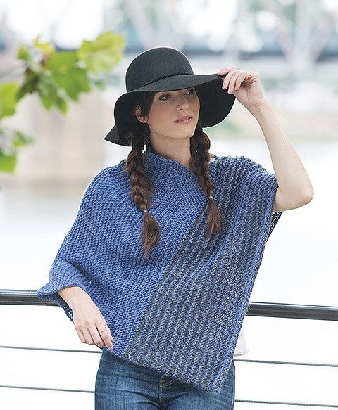 Poncho Knitting Pattern by Andi Javori, from the book Casual Weekend Knits, published by Leisure Arts