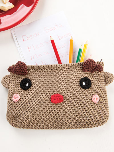 A Reindeer Case to Fill With Goodies for a Sweet Child on Your Christmas Gift List: Get the Pattern for This Adorable Project in the Christmas 2021 Edition of Crochet World Magazine, Titled Have a Happy Crochet Christmas