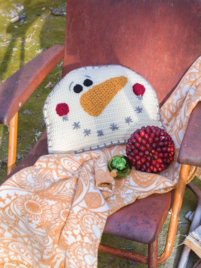 Snowman Crochet Pillow Pattern, From the Big Book of Christmas Crochet, Published by Annie's