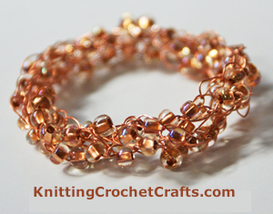 Copper Colored Bead Crochet Napkin Rings