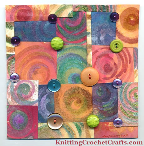 Mixed Up Memories of a Colorful Life -- Collage Art With Buttons