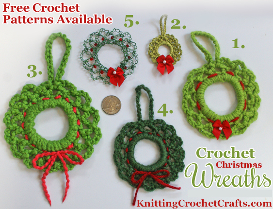 Crochet Christmas Wreath Ornaments