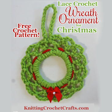 An Easy Lace Crochet Wreath Ornament for Christmas — Get the Free Pattern Here.