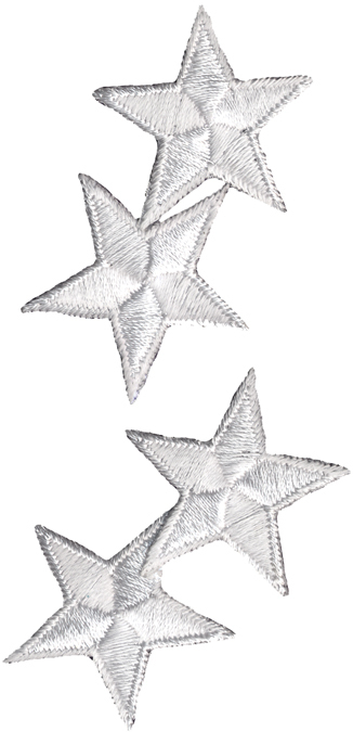 Embroidered Iron-On White Star Sewing Appliques
