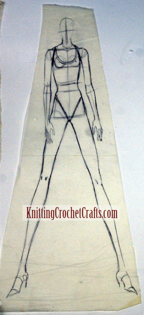A Fashion Sketch on Tracing Paper: I Can Use This Sketch as a Starting Point for Developing Other Finished Fashion Illustrations. This particular croquis is standing with her weight evenly distributed between both legs; her legs are each equally far apart from the balance line. 