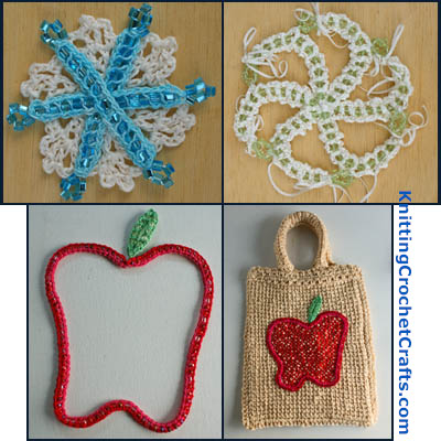 Projects Crocheted Using This Technique: Snowflakes Plus Apple Shape