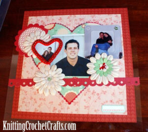 Scrapbooking Layout With Hearts and Paper Lace by Amy Solovay