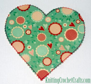 Scalloped Heart Shape Before the Edges Have Been Colored In