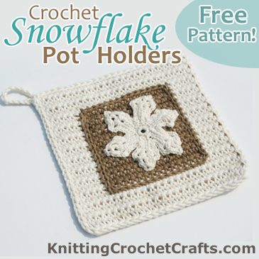 Here's How the Snowflake Applique Looks When You Stitch It to Potholders.