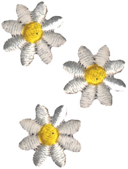 White and Yellow Daisies Iron-On Sewing Appliques by Wrights