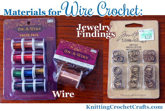 Pictured Above: A Wire Value Pack; a Spool of Wire; and Some Jump Rings. The Jump Rings and Other Jewelry Findings Come in Handy for Making Wire Crochet Jewelry.