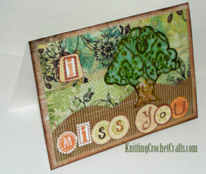 Card Making Idea: I Miss You Card With Embossed Tree and Landscape Design