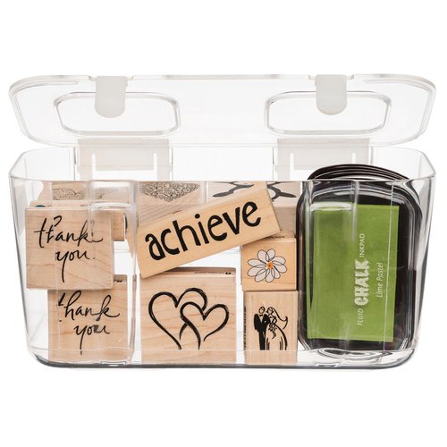 Deflecto Clear Storage Caddy for Storing Rubber Stamps, Ink Pads or Other Stamping Supplies and Craft Supplies
