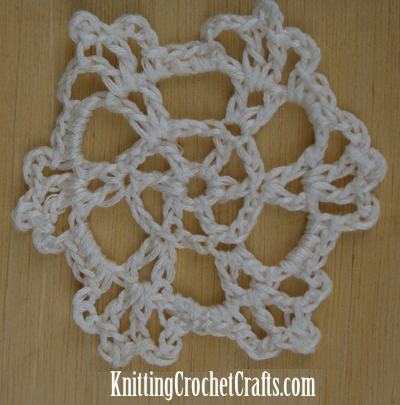 Lower Layer of Crochet Snowflake Christmas Ornament