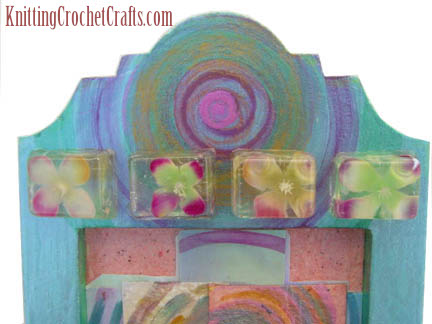 Resin Crafts: A Close-Up Photo of the Molded Resin Cubes on This Mixed Media Collage Art Piece