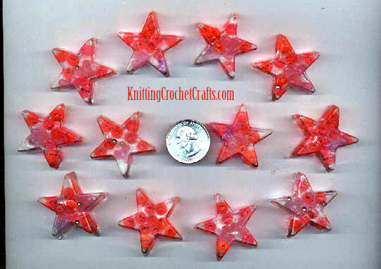 Star-Shaped Resin Crafts With Small Beads Embedded Inside