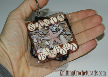 Tiny Mini Scrapbook Album With Pictures From Santa Barbara, California: Here you can see that this little scrapbook mini album fits in the palm of your hand.