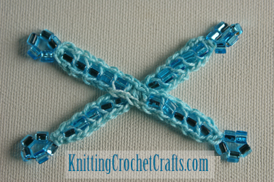 You Can Use a Bead Crochet Technique to Create the Snowflake Arms