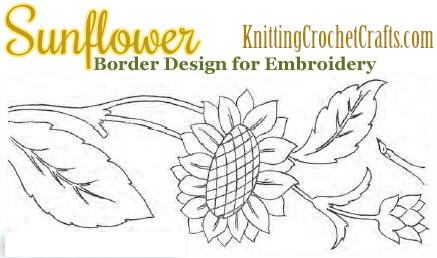 Sunflower Border Design for Embroidery
