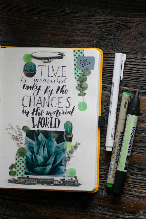 Art Journal Page With Brush Lettering -- Photo Courtesy of Elena Mozhvilo