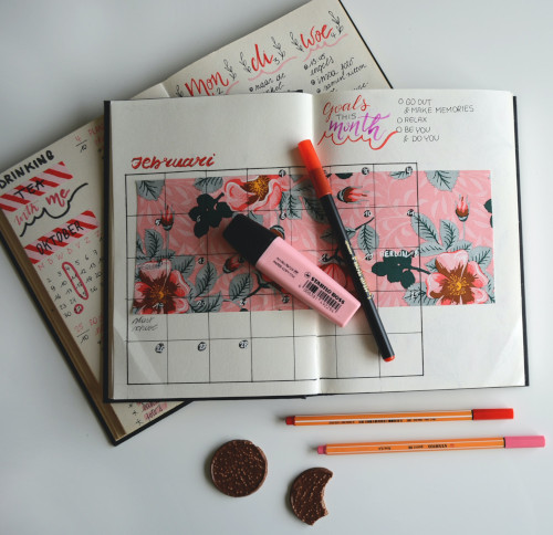 February Monthly Planner Layout -- Photo courtesy Estée Janssens