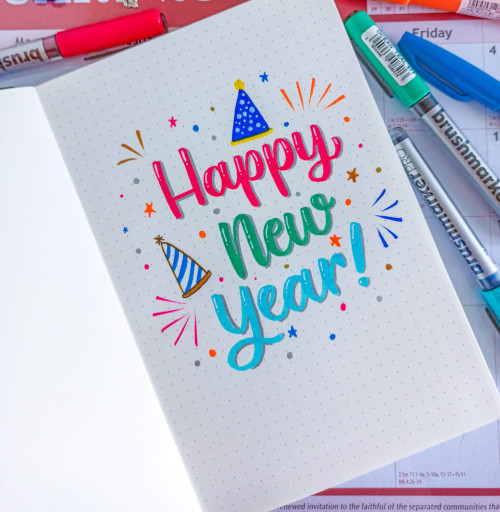 Happy New Year! Greeting Card With Hand Lettering -- Photo Courtesy of Jay-Pee Peña