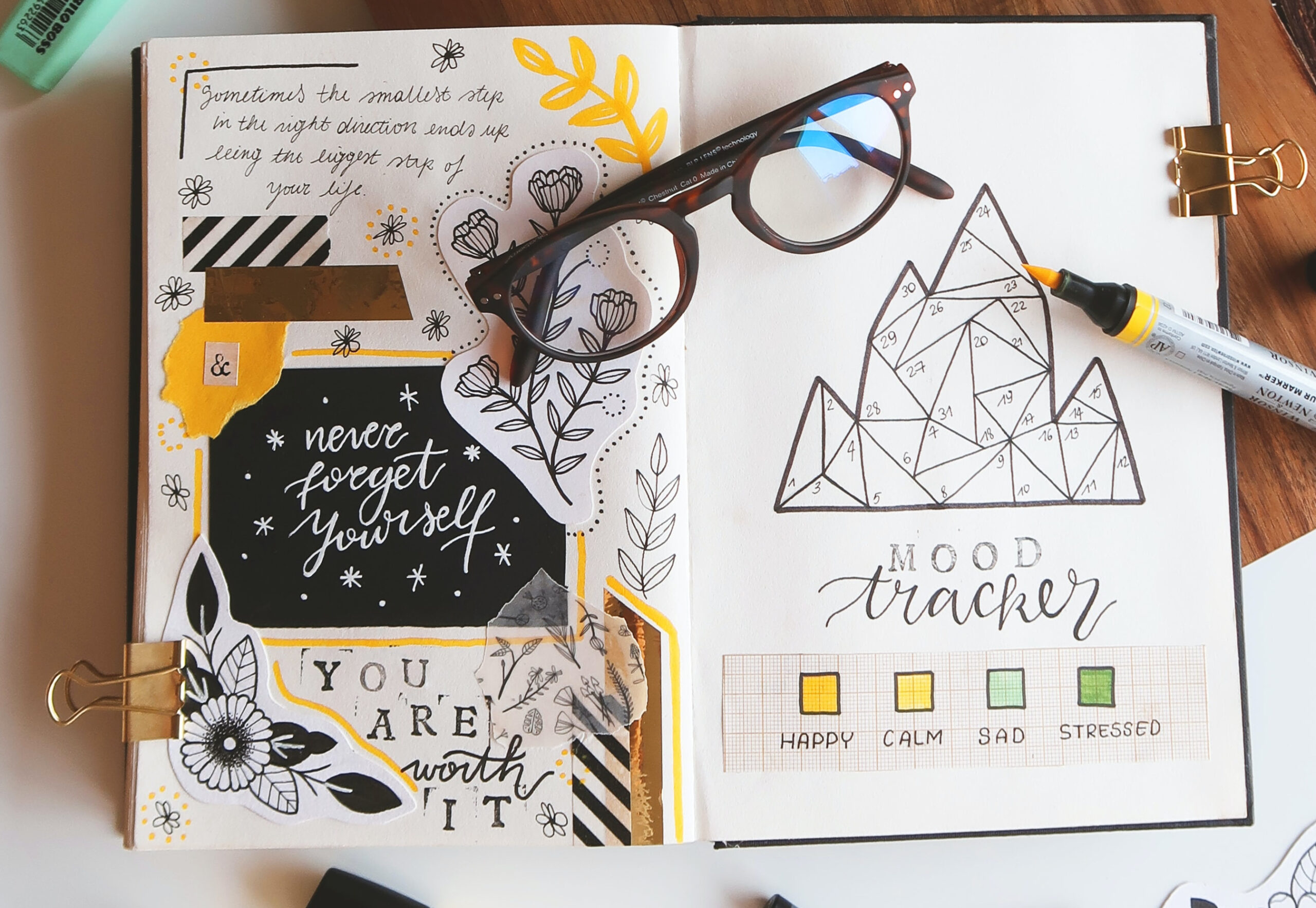 Mood Tracker Layout Idea for Bullet Journal -- Photo Courtesy of Estée Janssens