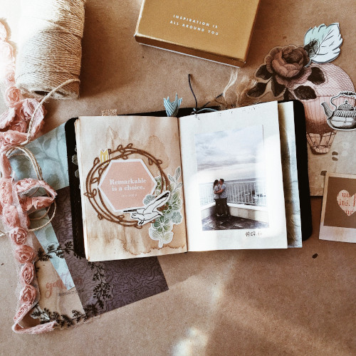 Romantic Beach / Ocean / Waterfront Scrapbooking Layout Idea. Photo Courtesy of @olly_p
