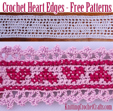 Crochet Heart Edgings -- Free Pattern. Photo and Chart © Amy Solovay.