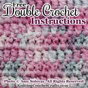 Free Instructions for Working Double Crochet Stitch in Rows