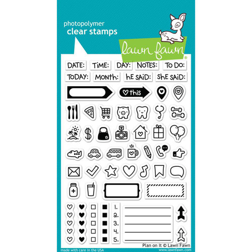Lawn Fawn Plan on It Planner Stamp Set for Bullet Journals, Handmade Calendars, Planners, Organizers, Scrapbooking Projects and Other Paper Crafts Projects