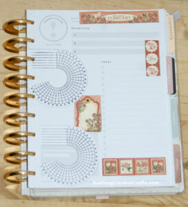February Planner Layout Made Using Graphic 45 Patterend Papers from the Time to Flourish Collection