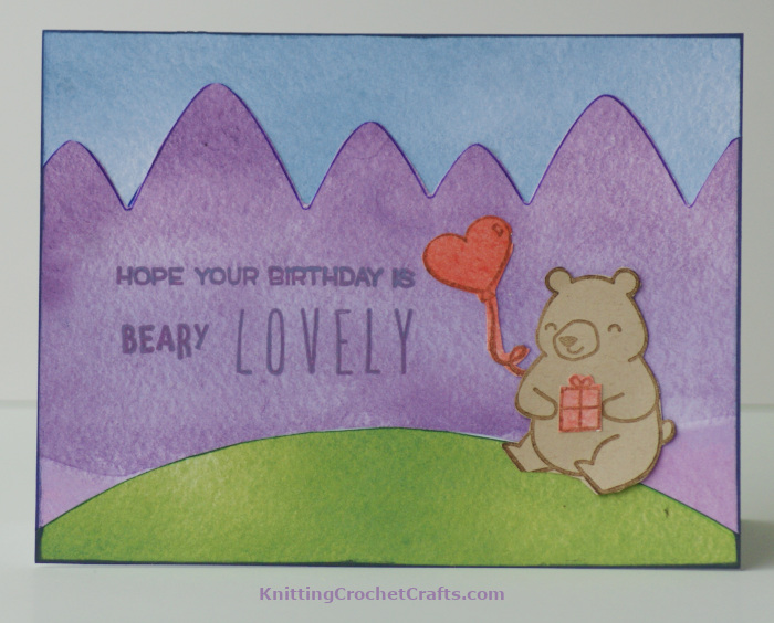 Cute Bear Birthday Card Making Idea Featuring Craft Supplies by Lawn Fawn