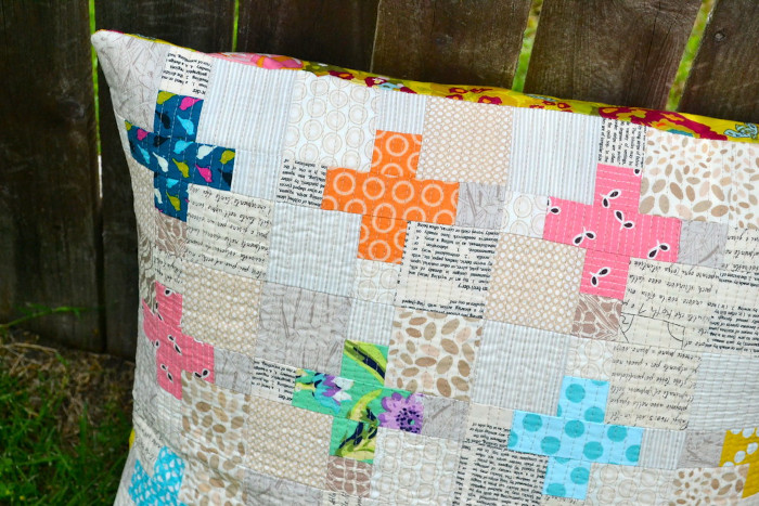 Cross Block Quilted Pillow by Lori Hartman Designs