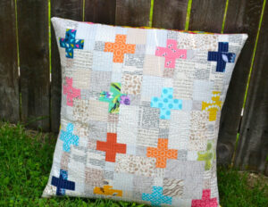 Cross Block Quilted Pillow by Lori Hartman Designs