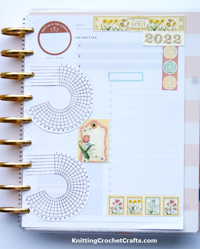 April Happy Planner Layout Featuring Mood Trackers