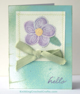 Hello Greeting Card Featuring Simple Stamped Flower Motif