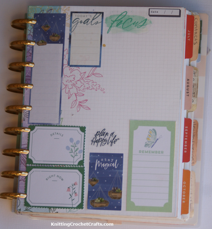Daily Planner Layout for the Happy Planner or Similar Discbound Planners, Featuring Patterned Papers by Pinkfresh Studio and Happy Planner Stickers by Me & My Big Ideas (Also Known as MAMBI)