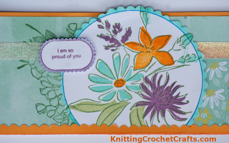 Close-Up of the Flower Card Idea Featuring Hand Stamped Designs by Pinkfresh Studio