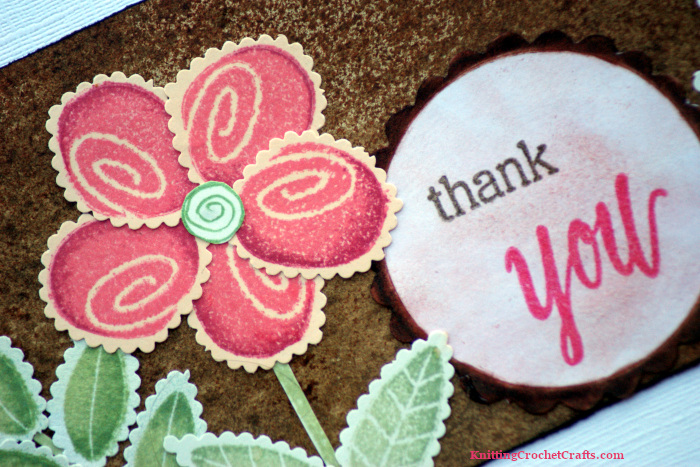 Close-Up Photo of the Floral Slimline Thank You Card Design by Amy Solovay; Stamps and Inks by Altenew