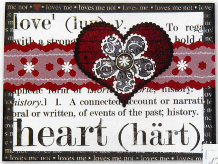 Card Making Idea: Learn how to make a Valentine card with a heard design with our free card making instructions.