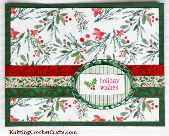 Holiday Wishes Christmas Card With Washi Tape