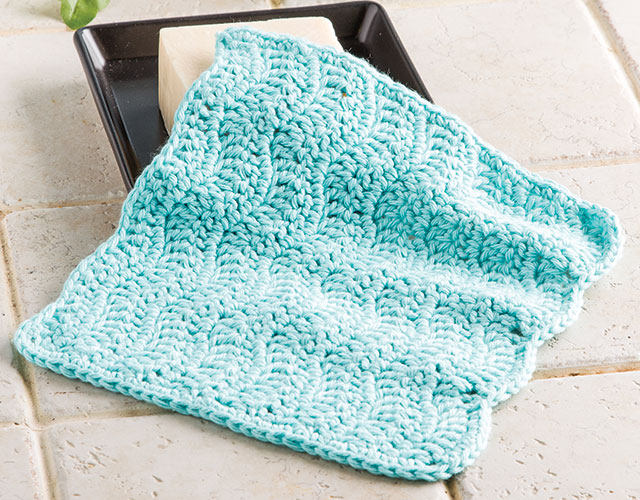 Crochet Ripple Washcloth Pattern from Sharon Silverman's Learn to Crochet Ripples Class